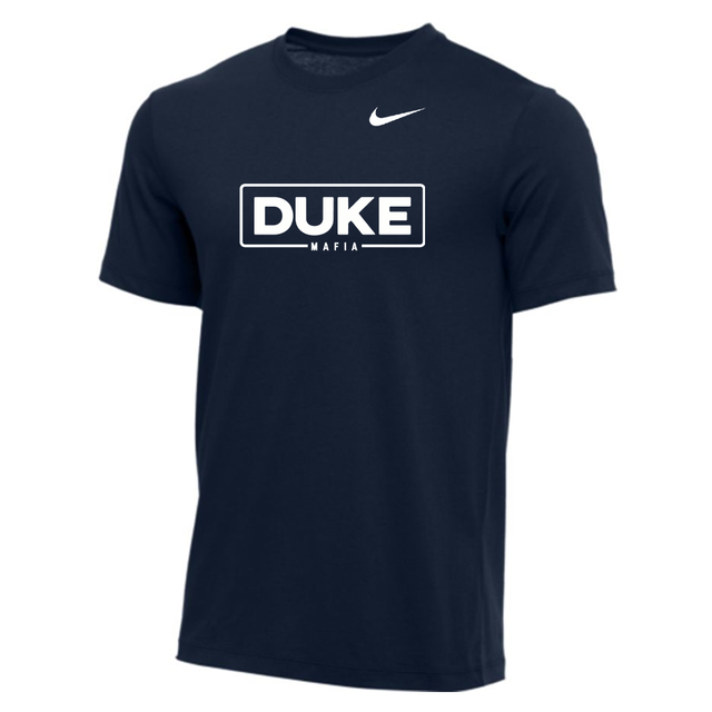 Nike Youth Wrestling Duke Wordmark Full Center Dri-Fit Cotton S/S Tee - Navy
