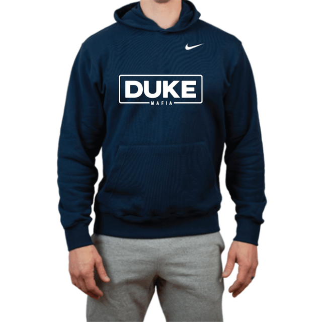 Nike Mens Wrestling Duke Wordmark Full Center Club Fleece Pullover Hoodie - Navy