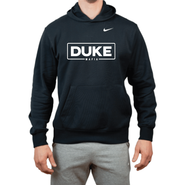 Nike Mens Wrestling Duke Wordmark Full Center Club Fleece Pullover Hoodie - Black