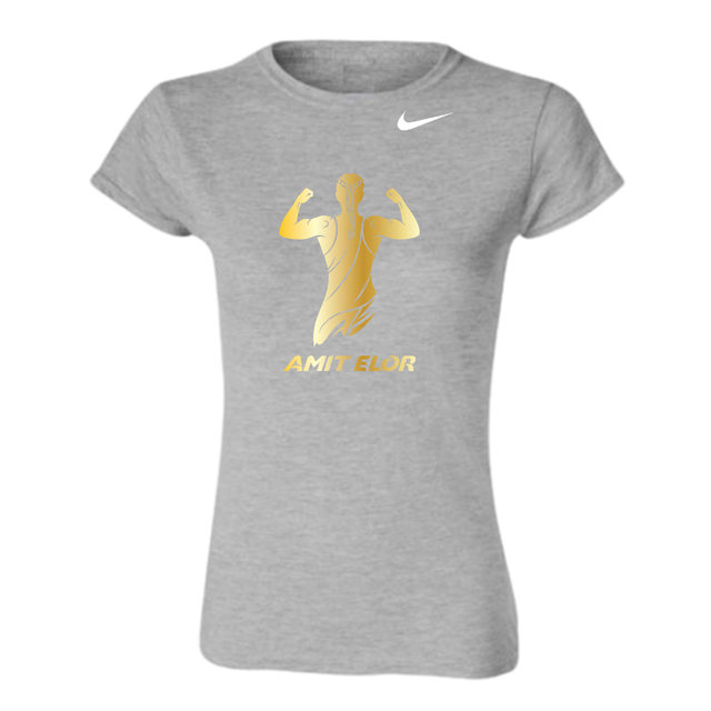 Nike Womens Wrestling AE Front Flex Name Dri-Fit Cotton SS Tee - Grey