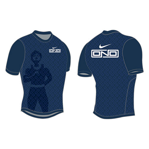Nike Mens Wrestling Ono Wordmark Pocket Sublimated Elite Rash Guard - Navy
