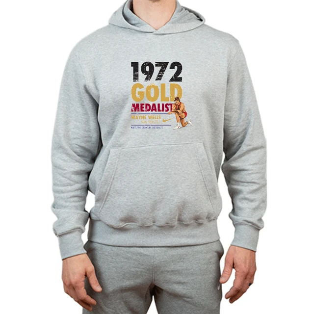 Nike Men's Wrestling Wayne Wells 1972 Gold Medalist Hoodie - Grey