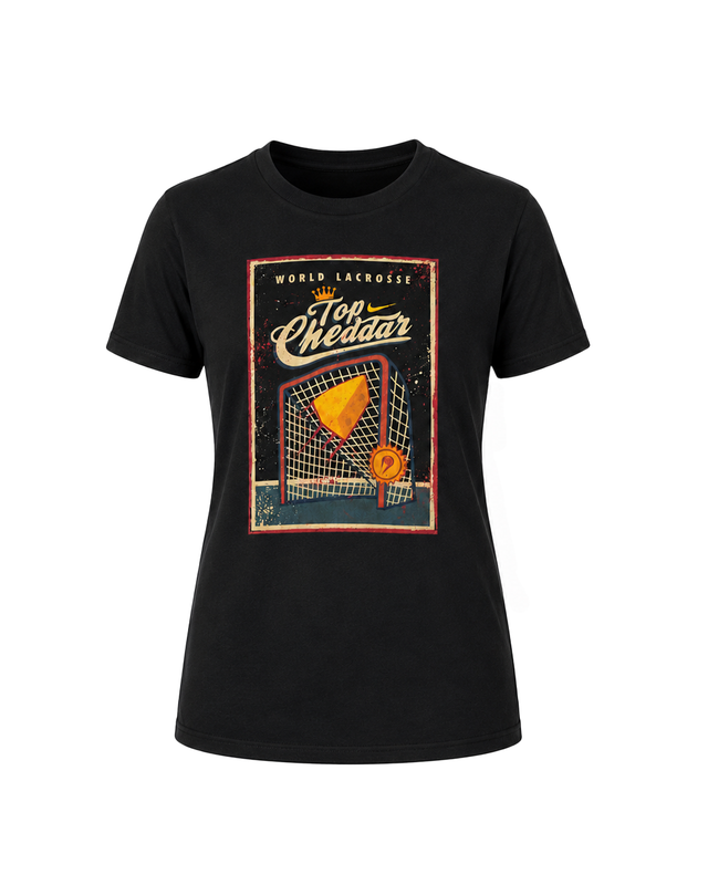 Nike Women's World Lacrosse Top Cheddar Dri-Fit Cotton S/S Tee - Black