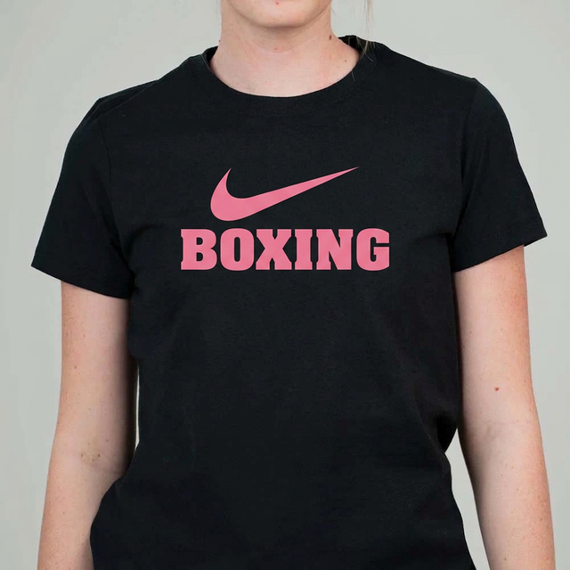 Nike Women's Boxing Wordmark S/S Dri-Fit Tee - Black/Pink