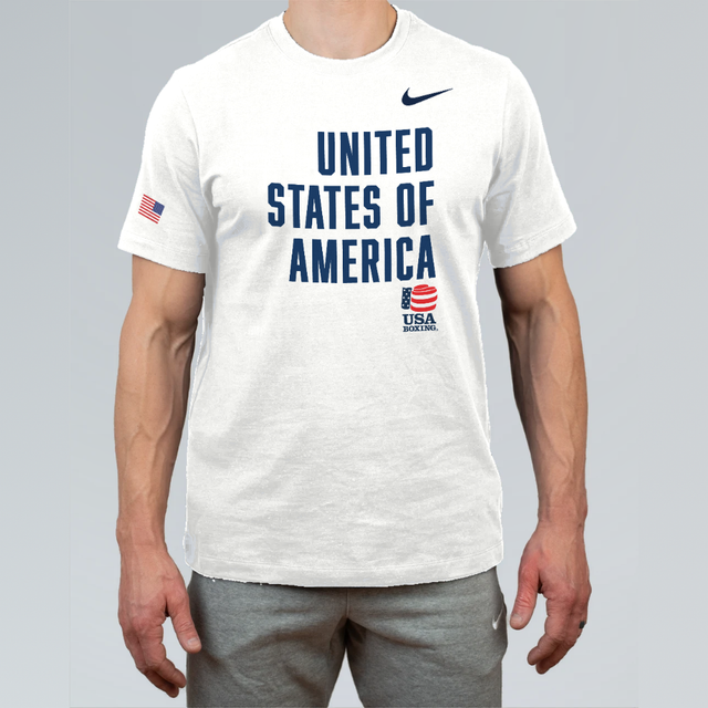 Nike Men's USA Boxing United Dri-Fit Cotton S/S Tee - White