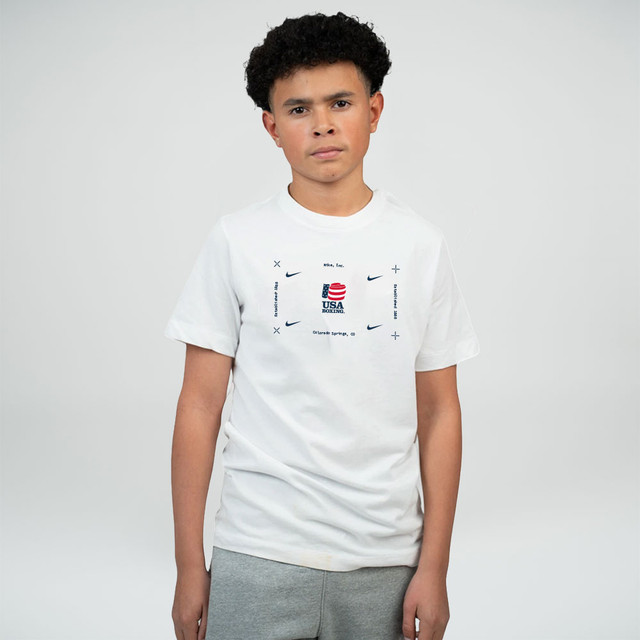 Nike Youth USA Boxing Est 1888 Dri-Fit Cotton S/S Tee - White
