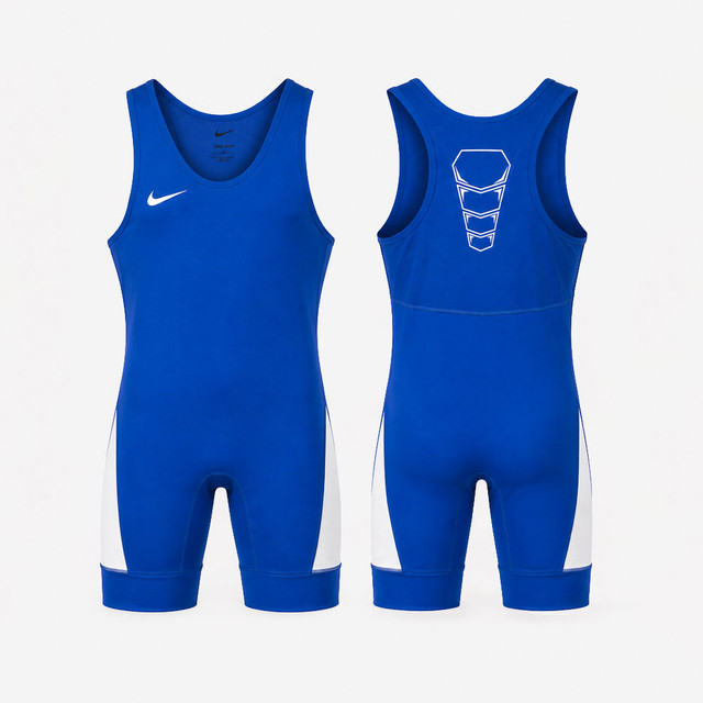 Nike Savage 2 Wrestling Singlet - Game Royal / White