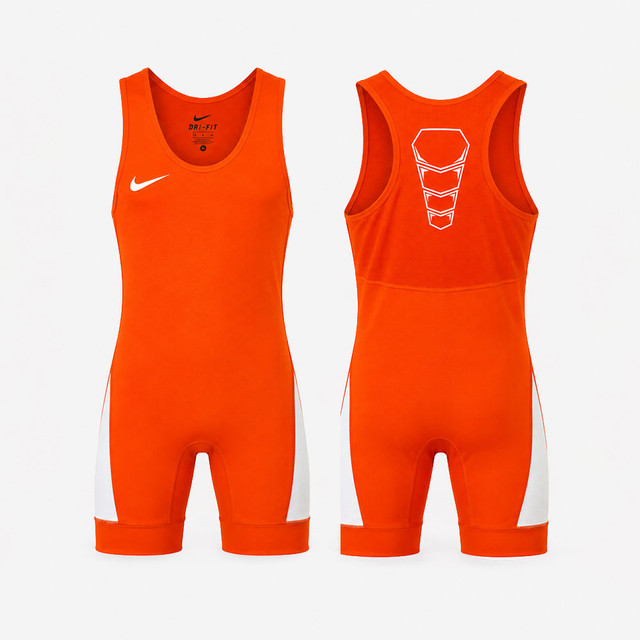 Nike Grappler Elite Wrestling Singlet - Orange / White