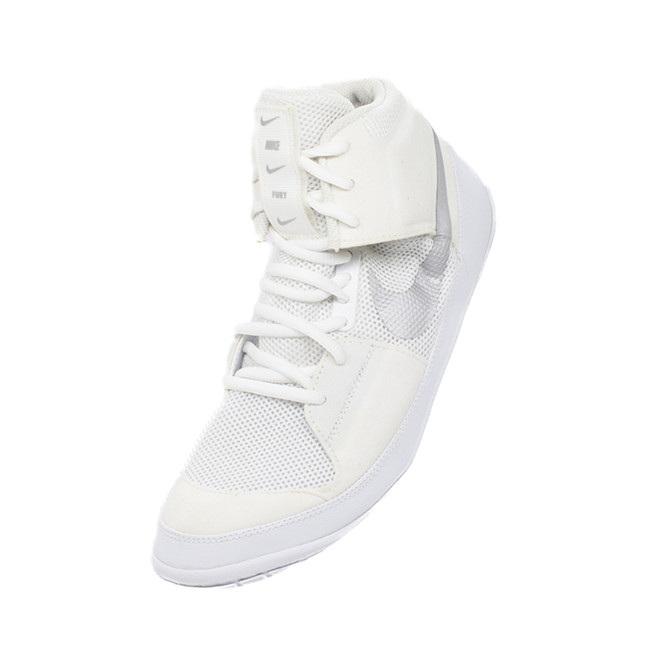 Nike Fury Wrestling Shoes - Color: 102-White/Metallic Silver