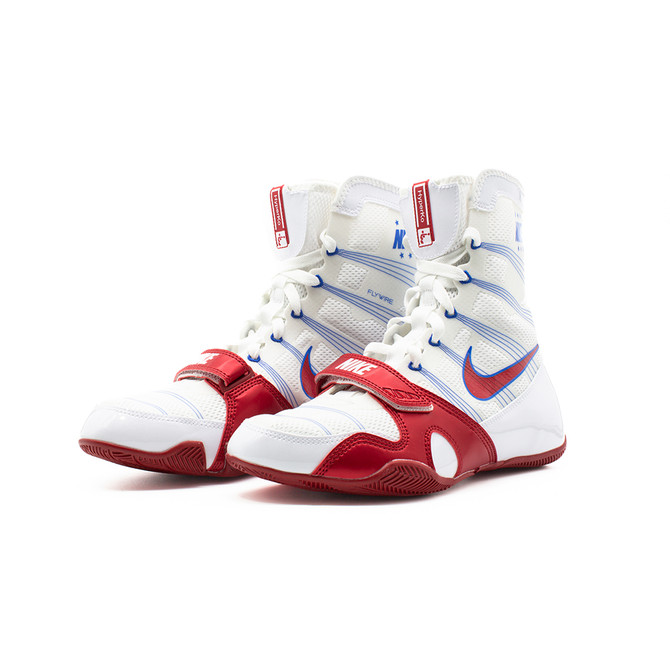 Nike HyperKO Boxing Shoes - Color: 164-White / Royal / Red