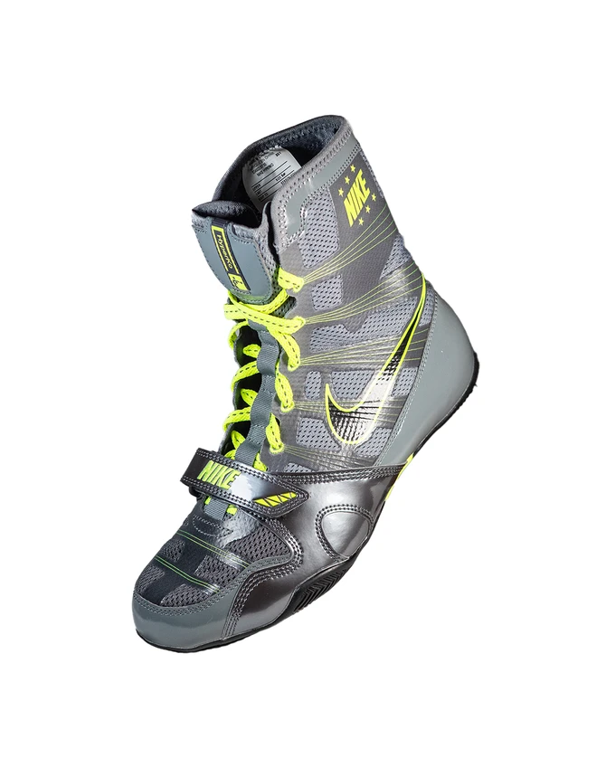 Nike HyperKO Boxing Shoes - Color: 007-Dark Grey / Black / Volt