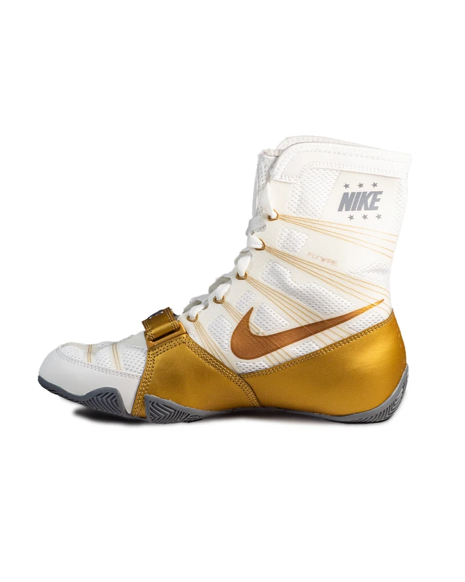Nike HyperKO Boxing Shoes - Color: 107-White/Metallic Gold
