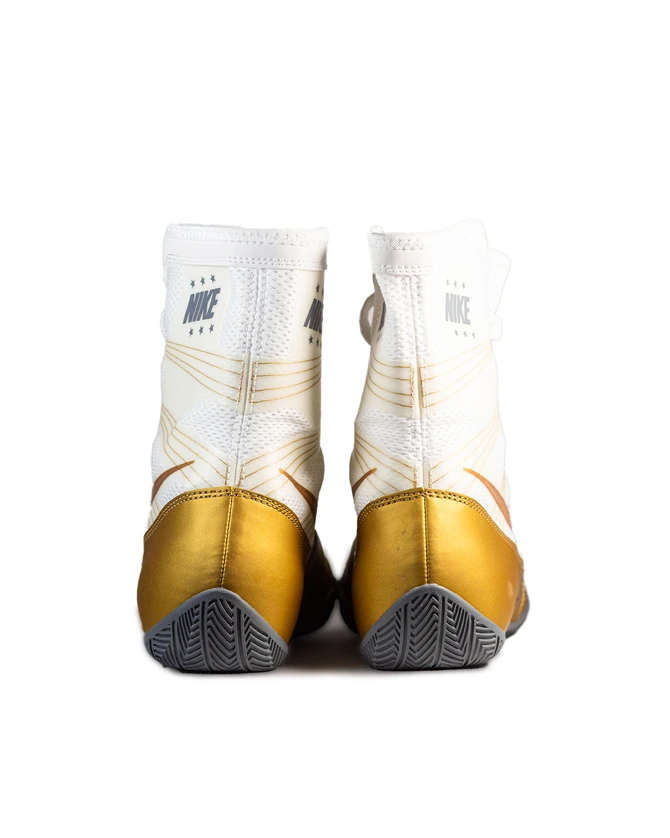 Nike HyperKO Boxing Shoes - Color: 107-White/Metallic Gold