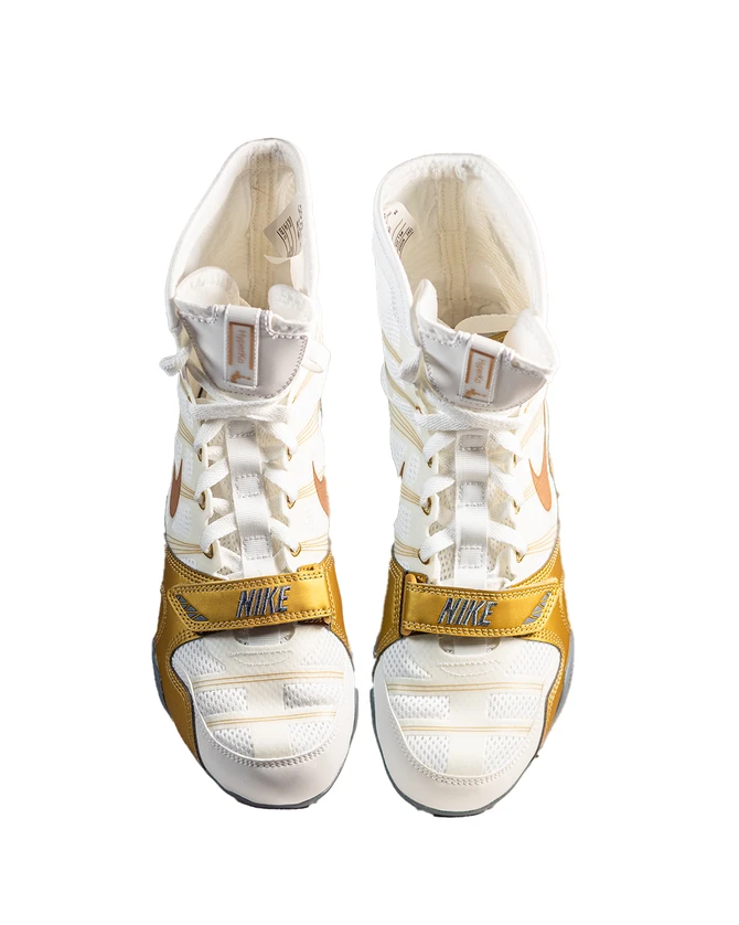 Nike HyperKO Boxing Shoes - Color: 107-White/Metallic Gold