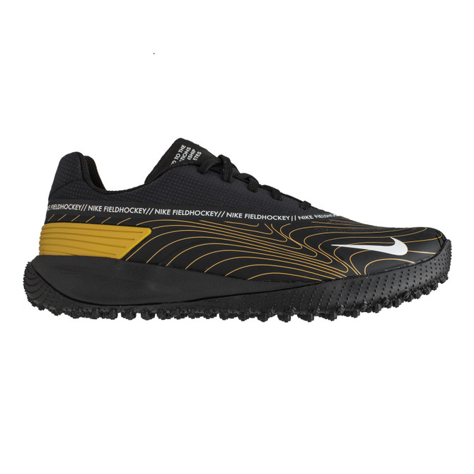 Nike Vapor Drive Field Hockey Shoes - Color: 017-Black/White/Metallic Gold