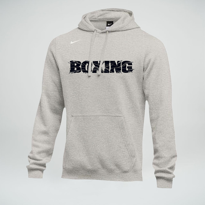 Nike Men's Boxing Shattered Logo Club Fleece Hoodie - Grey/Black