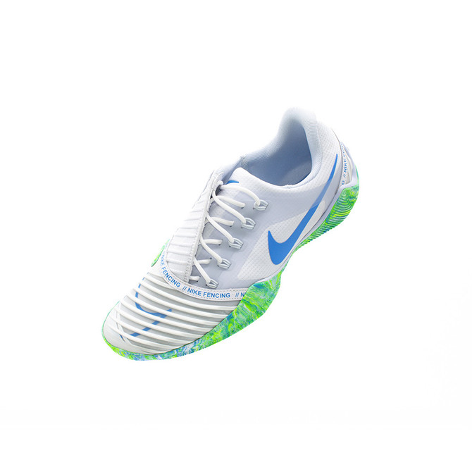Nike Ballestra 2 Fencing Shoes  - Color: 101-White/University Blue/Football Grey-White