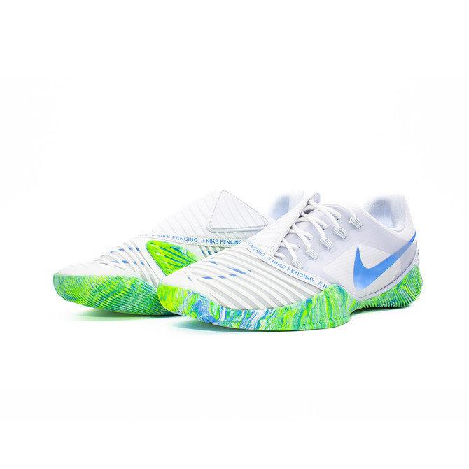 Nike Ballestra 2 Fencing Shoes  - Color: 101-White/University Blue/Football Grey-White