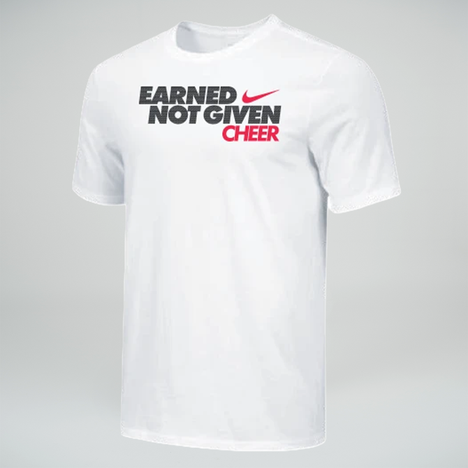 Nike Men's Cheer Earned Not Given Tee - White/Black/Red