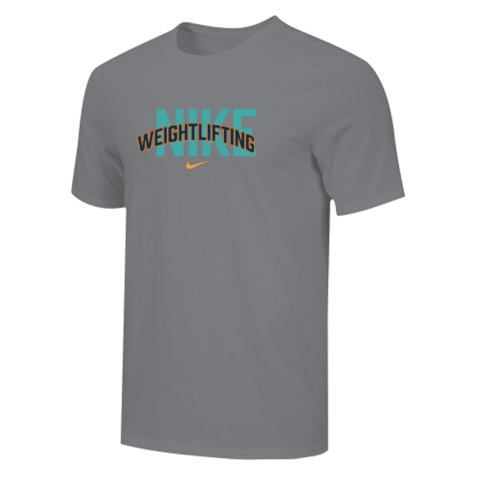 Nike Men's Weightlifting Arch Tee - Grey/Orange/Blue