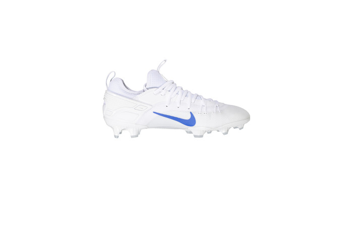 Nike Huarache 9 Elite Low LAX Lacrosse Shoes  - Color: 103 - White/University Blue White