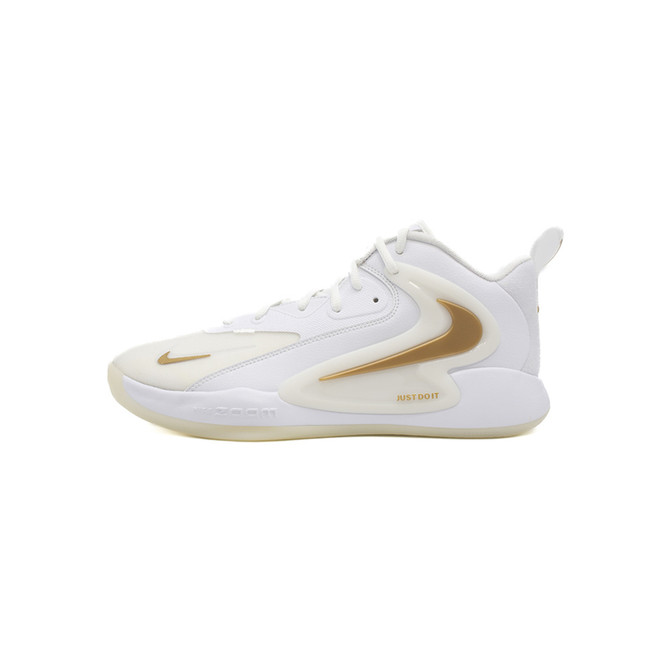 Nike Zoom Hyperset 2 Volleyball Shoes - Color: 104 - White/White Metallic Gold