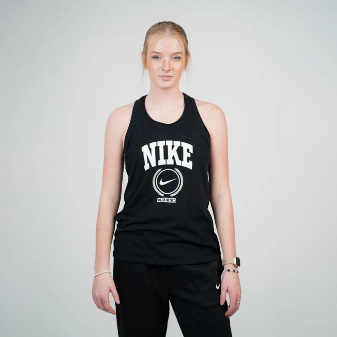 Nike Women's Cheer Crest Tank Dri-Fit Cotton - Black/White