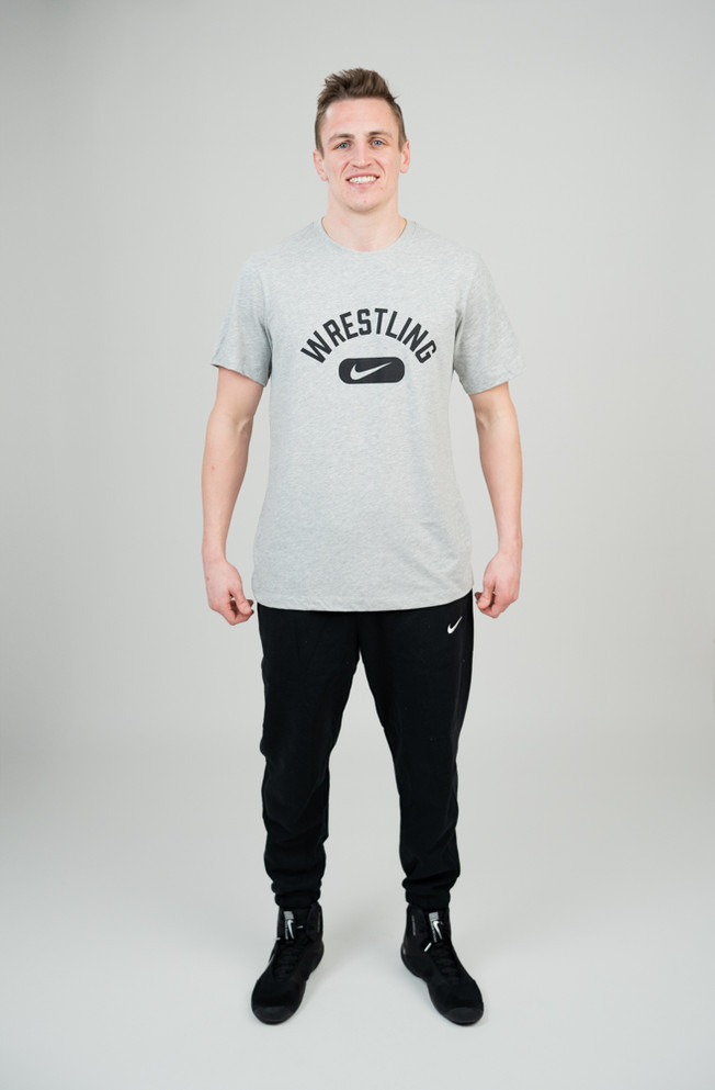 Nike Men's Wrestling Disc Dri-Fit Cotton Tee - Grey/Black