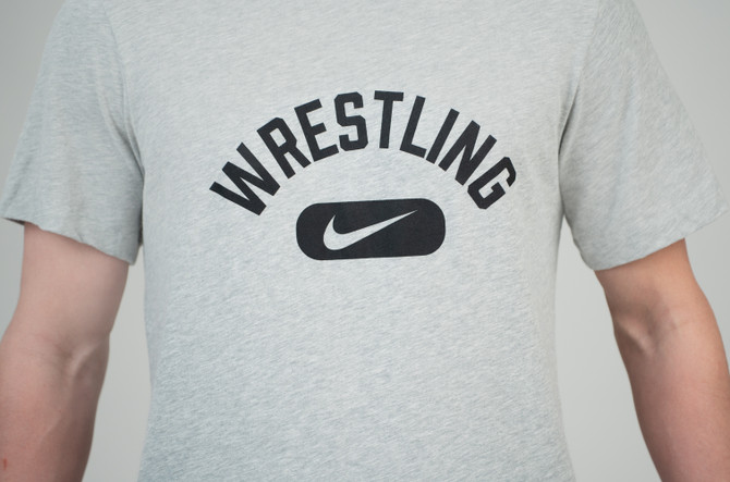 Nike Men's Wrestling Disc Dri-Fit Cotton Tee - Grey/Black