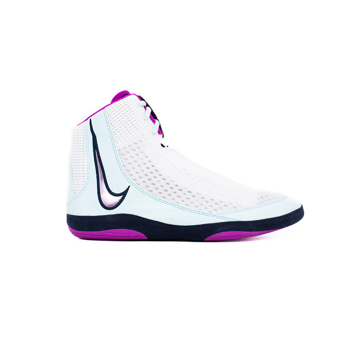 Nike Inflict 4 Wrestling Shoes - Color: 103 - White/ Hyper Violet Glacier/Blue Obsidian