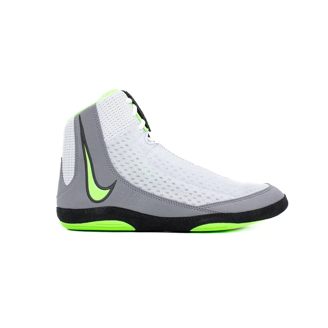 Nike Inflict 4 Wrestling Shoes - Color: 002 - Football Grey/ Lime Blast/ Anthracite White