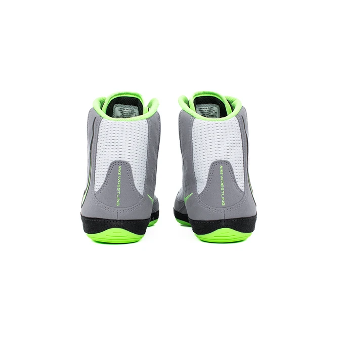 Nike Inflict 4 Wrestling Shoes - Color: 002 - Football Grey/ Lime Blast/ Anthracite White