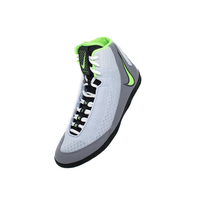 Nike Inflict 4 Wrestling Shoes - Color: 002 - Football Grey/ Lime Blast/ Anthracite White