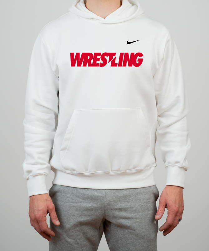 nike red and white hoodie