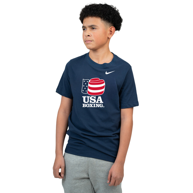 Nike Youth USA Boxing Dri-Fit Cotton Tee - Navy