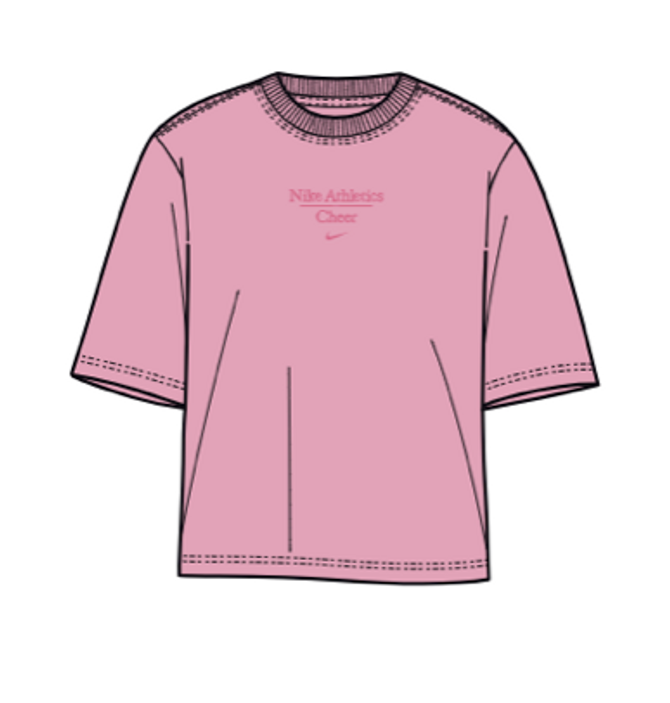 Nike Women's Cheer Athletic SS Boxy Tee - Pink Foam 