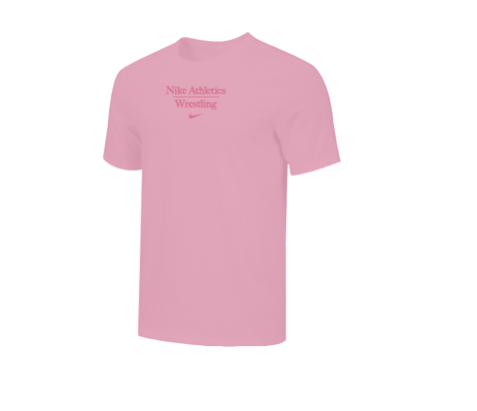 Nike Youth Wrestling Athletic 100% Cotton Tee - Pink Foam