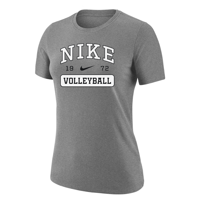 Nike Women's Volleyball 1972 Retro Style 100% Cotton Tee - Grey
