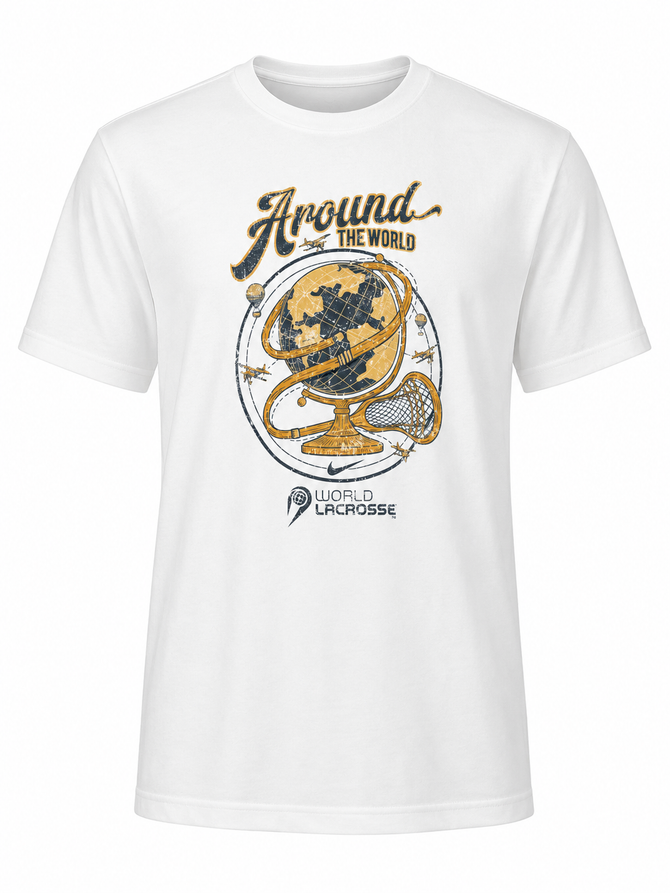 Nike Men's World Lacrosse Around the World Dri-Fit Cotton Tee - White