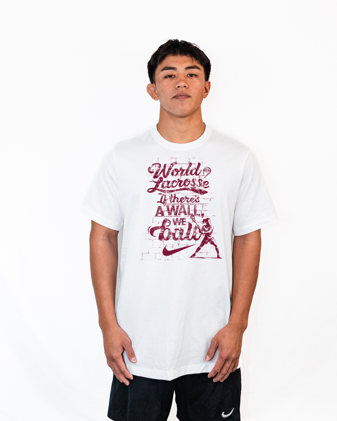 Nike Men's World Lacrosse We Ball Dri-Fit Cotton Tee - White