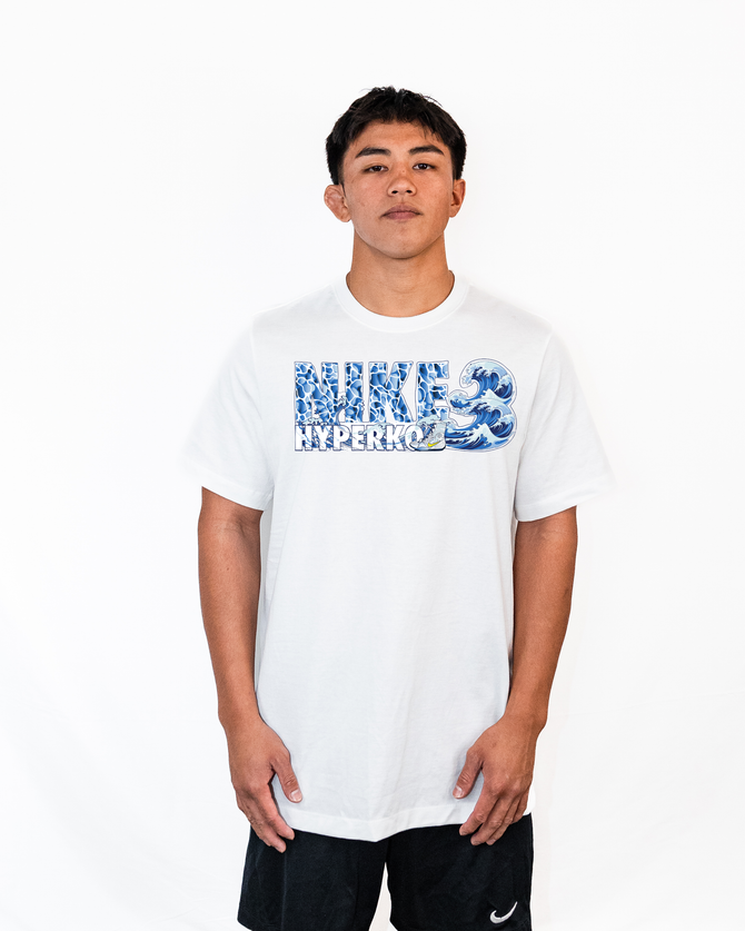 Nike Men's Boxing HyperKO 3 100% Cotton Tee - White/Blue