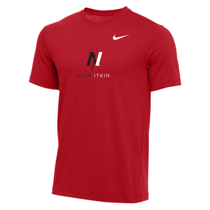 Nike Youth Dri-FIT Cotton Tee - Itkin YingYang - Red