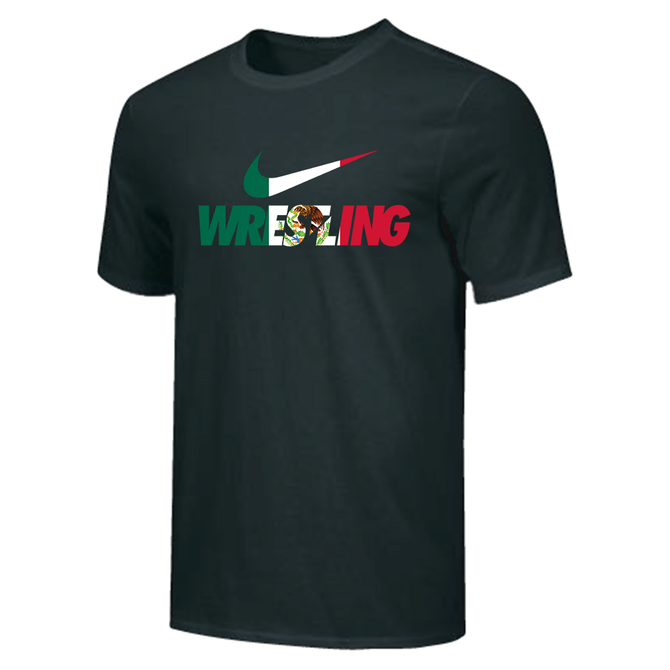 Nike Youth 100% Cotton Tee - Mex Wrestling Pattern - Black