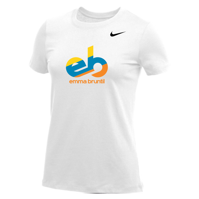 Nike Women's S/S 100% Cotton Tee - Bruntil - White