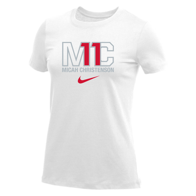 Nike Women's S/S 100% Cotton Tee - MC Swoosh - White