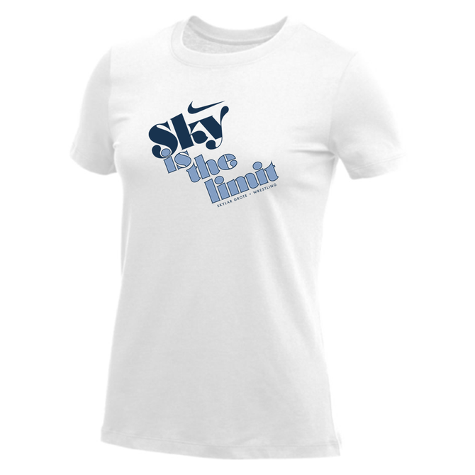 Nike Women's 100% Cotton S/S Tee - Sky is The Limit - White