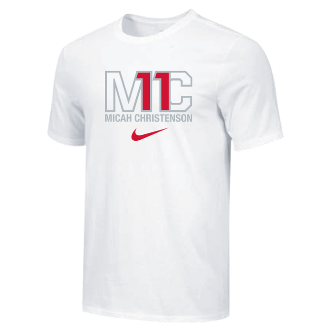 Nike Men's 100% Cotton Tee - MC Swoosh - White