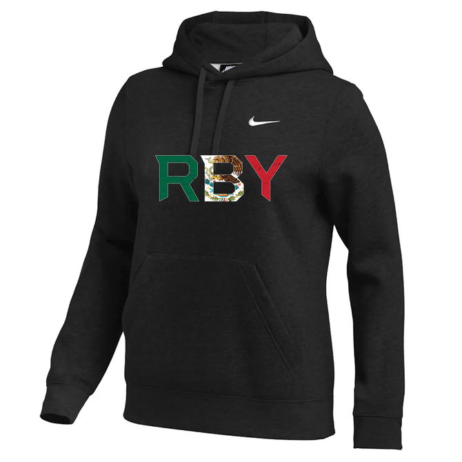Nike Women's Club Fleece Pullover Hoodie - RBY Pattern Mex - Black