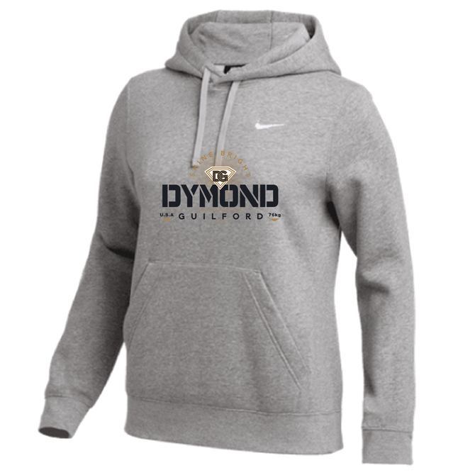 Nike Women's Club Fleece Pullover Hoodie - DG Shine No Swoosh - Grey