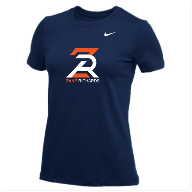 Nike Women's S/S 100% Cotton Tee - ZR Light - Navy